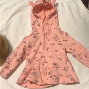 Baby girl unicorn zip up hoodie